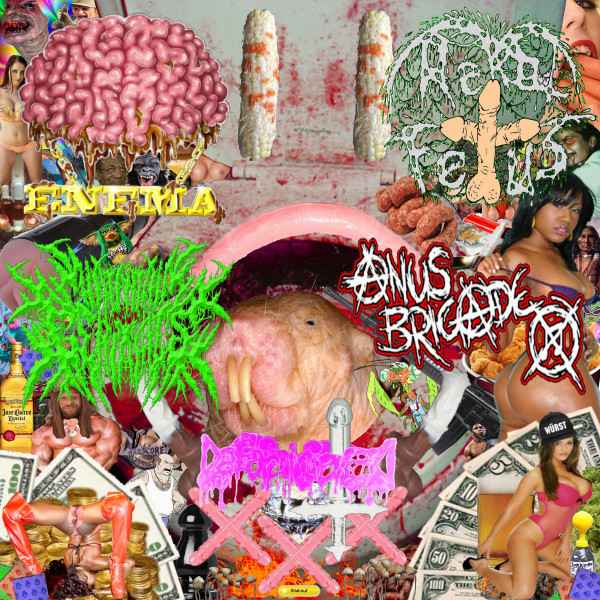 Cerebral Enema / Rektal Fetus / Anus Brigade / Defornicated / Shot In Tha Genitals ‎– Chemical Toilet Quintet CD